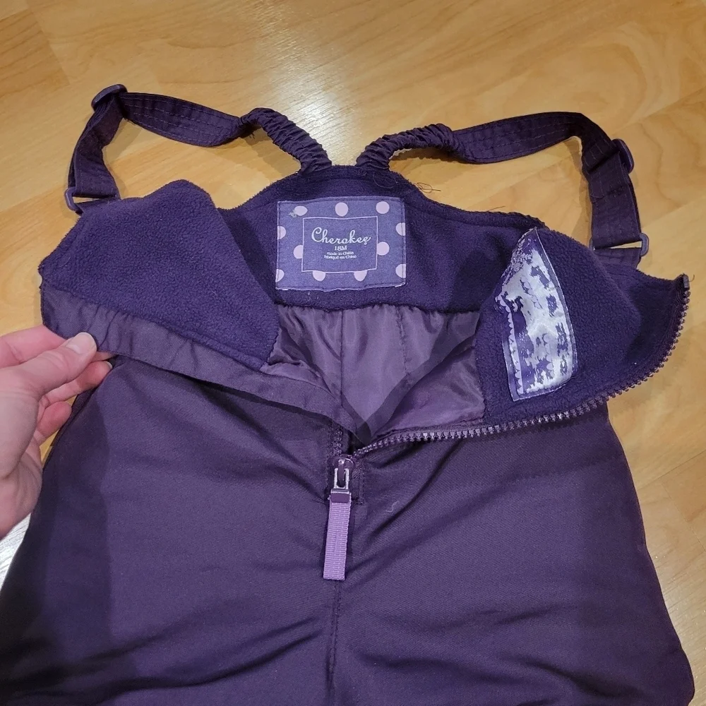Cherokee Purple Snow Pants Snow Bibs Overalls Size 18 Months